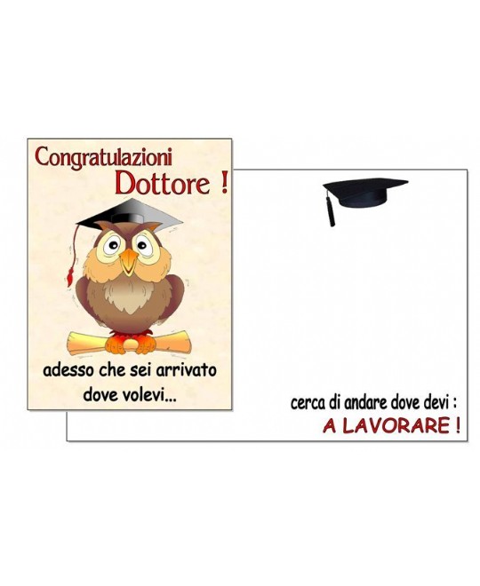 BIGLIETTO GUFETTO LAUREA X LUI