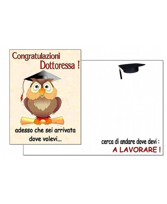 BIGLIETTO GUFETTO AUGURI PER LEI