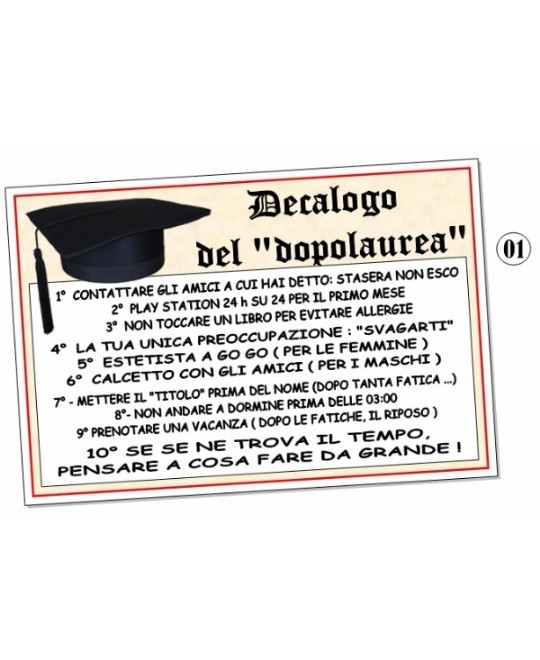 DECALOGO DEL DOPOLAUREA POSTER