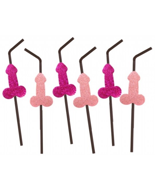 CANNUCCE 6 PZ GLITTER PINK