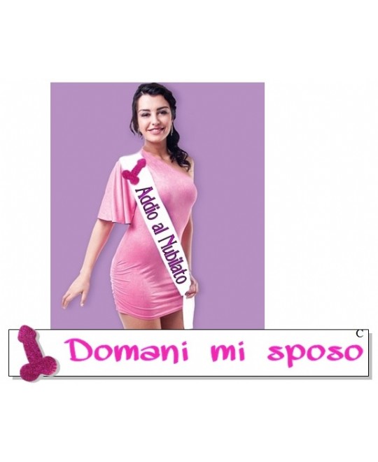 FASCIA ECO SPOSA IN POLIPROPILENE CON PISELLO GLITTER