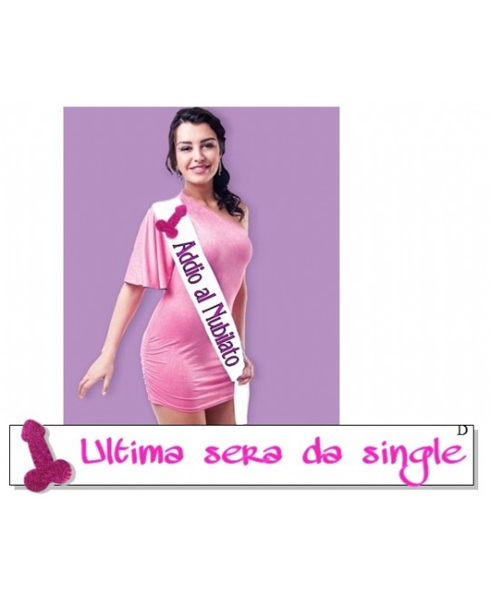 FASCIA ECO SPOSA IN POLIPROPILENE CON PISELLO GLITTER