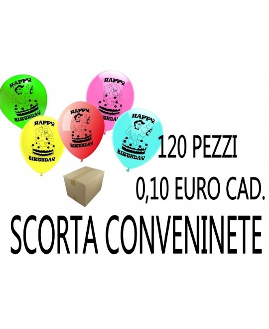 120 PALLONCINI COMPLEANNO ASSORTITI UOMO DONNA