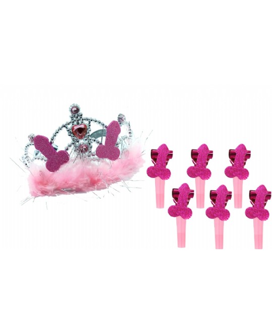 CORONA SEXY GLITTER CON SEI TROBETTE PISELLI GLITTER