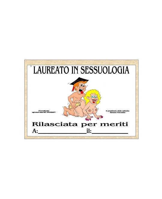 LAUREATO IN SESSUOLOGIA