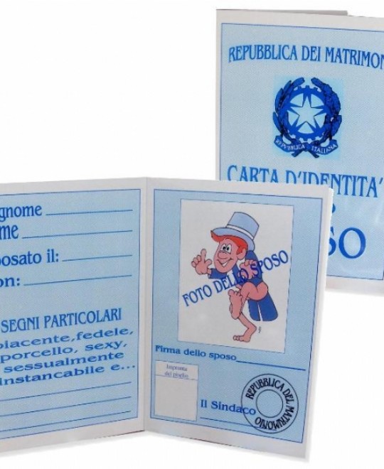 CARTA D'IDENTITA' DELLO SPOSO  MAXY BIGLIETTO