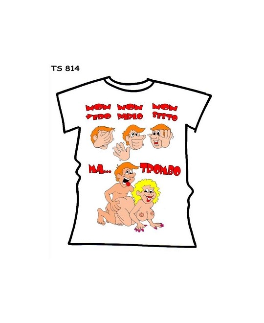 T-SHIRT NON VEDO...MA TROMBO X LUI  IN CONFEZIONE