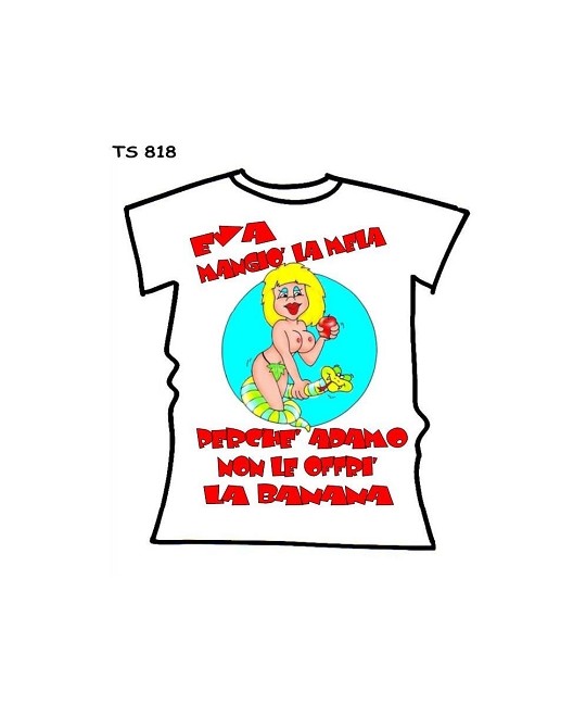 T-SHIRT EVA MANGIO' LA MELA  IN CONFEZIONE